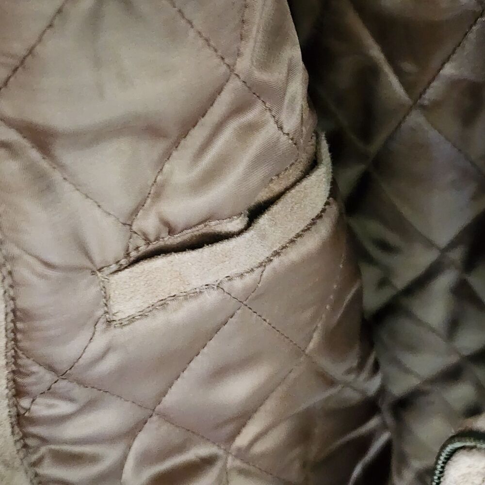 NWT Cezani Men's Genuine Suede Leather Jacket Camel Brown Zip Quilted Lined XL - Picture 13 of 16